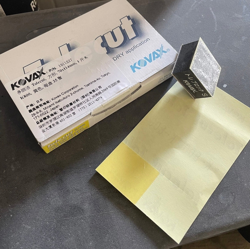 Kovax hard rubber S block and 800 grid Tolecut two Sheets