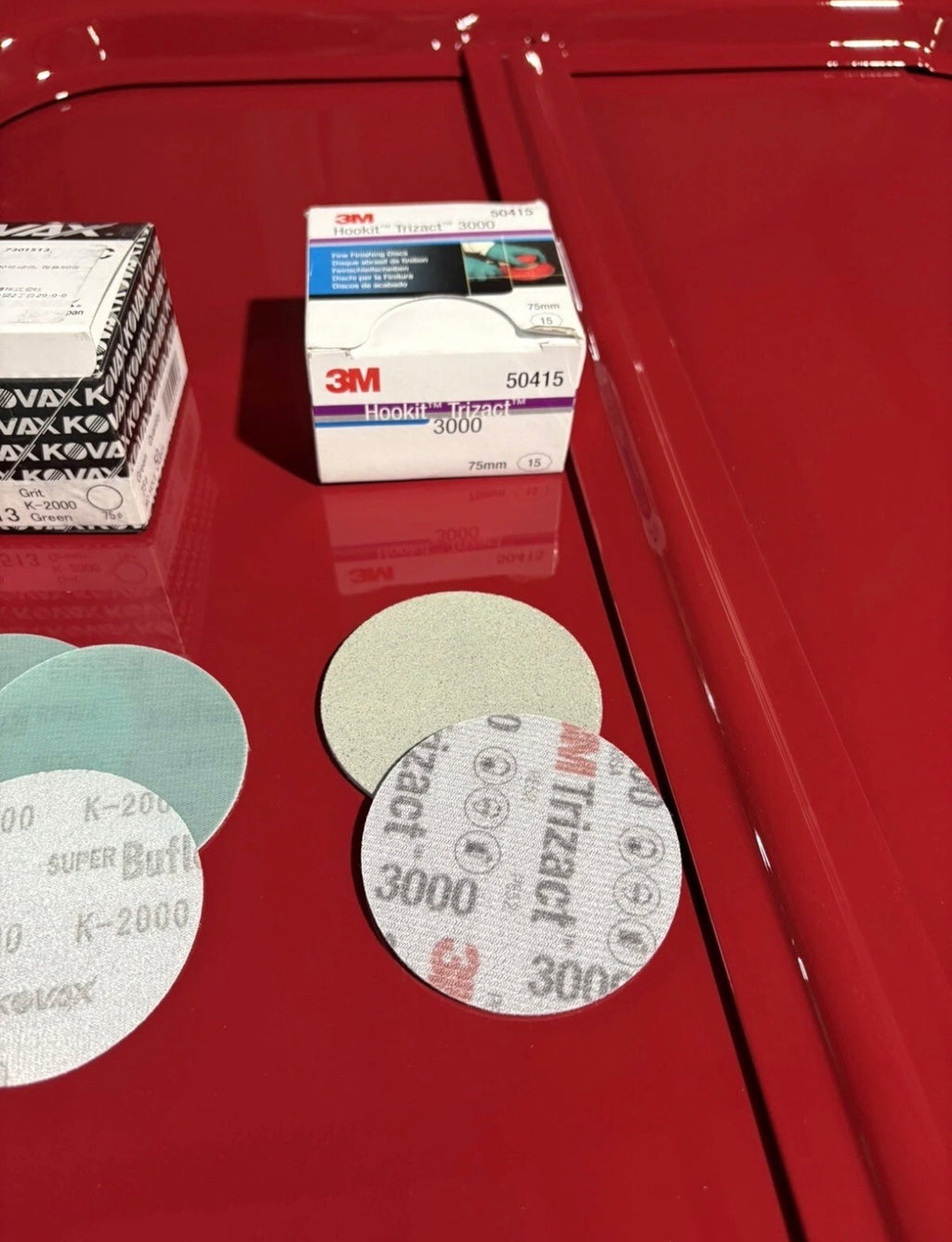 Kovax 3” sanding discs kit 1500,2000 +3000 Trizact 3”