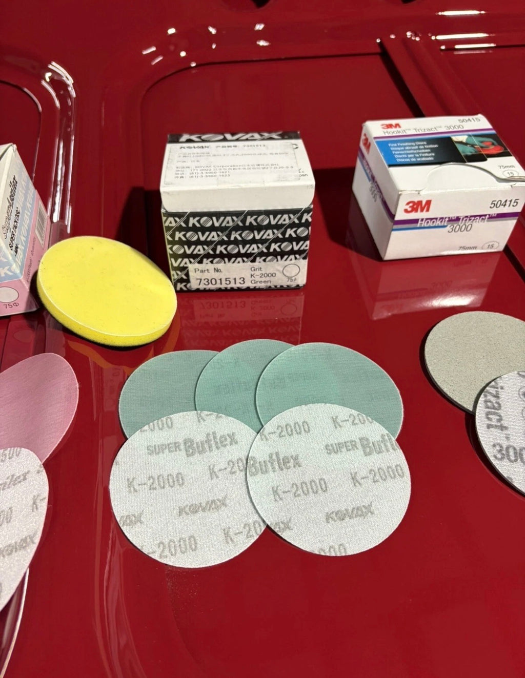 Kovax 3” sanding discs kit 1500,2000 +3000 Trizact 3”