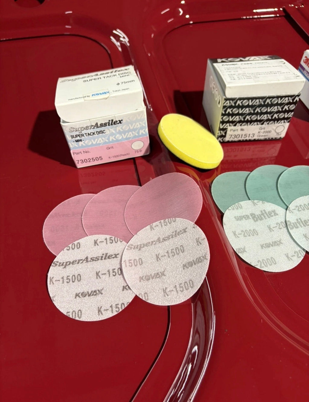 Kovax 3” sanding discs kit 1500,2000 +3000 Trizact 3”